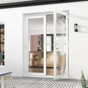 1500mm white external french door 