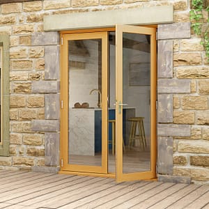 1500mm Oak Fully finished external french door