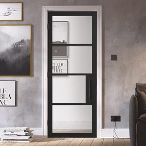 Black Chelsea Glazed 4L Internal Door Lifestyle