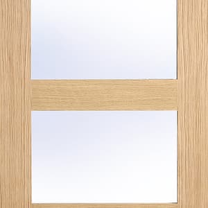 Oak Shaker Glazed 4 Light Clear Pre-Finished Door