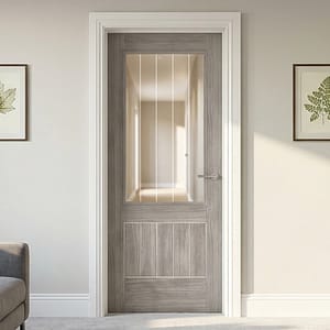 Light Grey Laminated Mexicano Glazed Door
