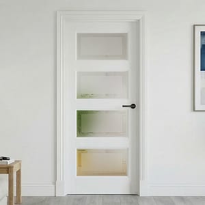 White Contemporary Glazed 4 Light Door