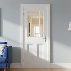 White Downham Unglazed 9 Light Door