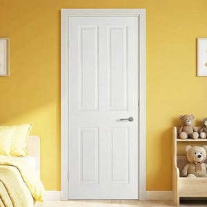 White Moulded Textured 4 Panel Door