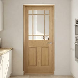 Oak Downham Unglazed 9 Light Door