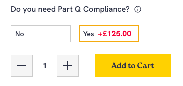 Part Q Compliancy While adding a product to your a=cart