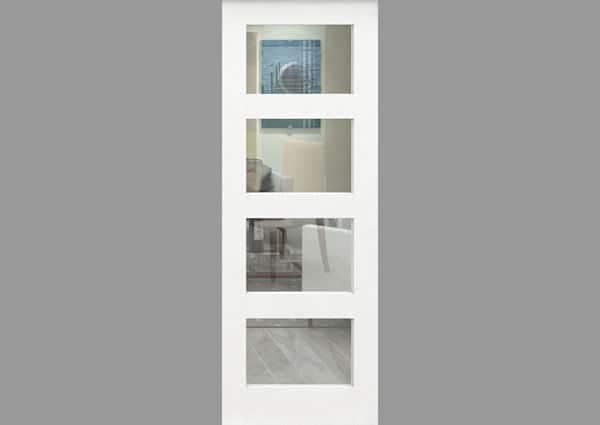 White primed glazed door