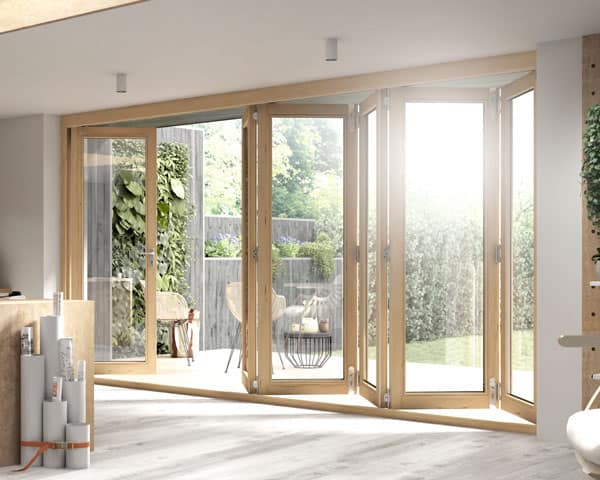 4200mm Horizon Unfinished 5+1 Bifold Doors - Internal Shot