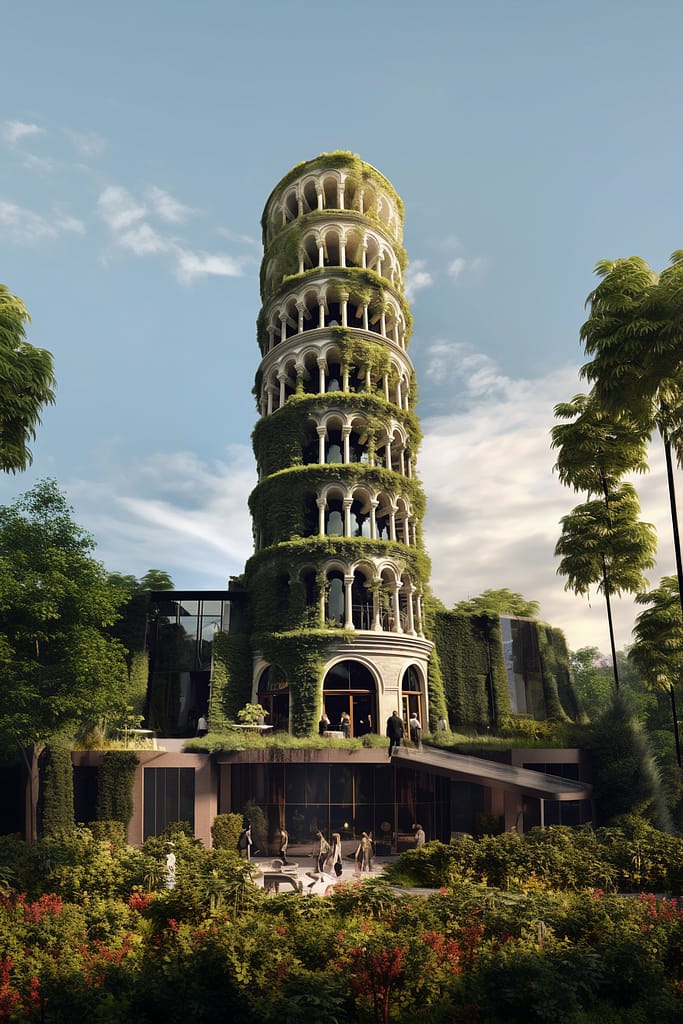 Biophilic Leaning Tower of Pisa