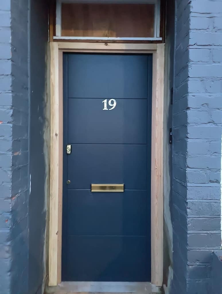 Linear Grey Front Door Customer Photo 1