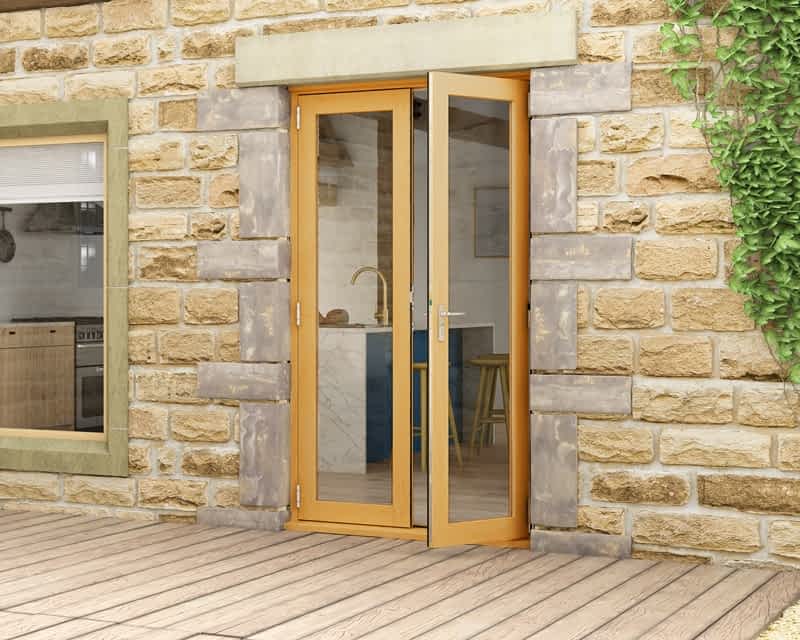 1200mm Oak Fully finished external french door 