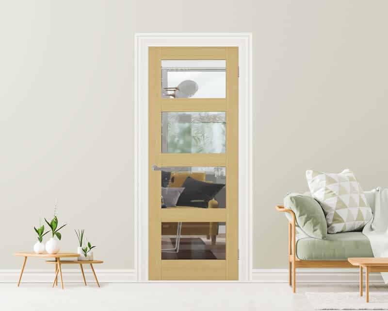 Unfinished Oak 4 Light Internal Door