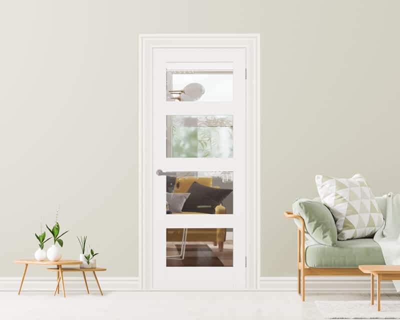 White Primed 4 Light Internal Door