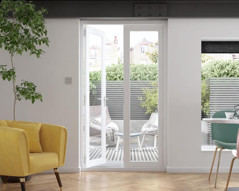 1200mm Icon White French Doors - Internal Shot
