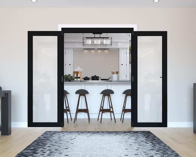 Heritage 1 Light Internal French Doors - Open