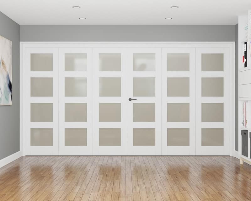 Repute White Primed 4 Light Frosted 1794mm