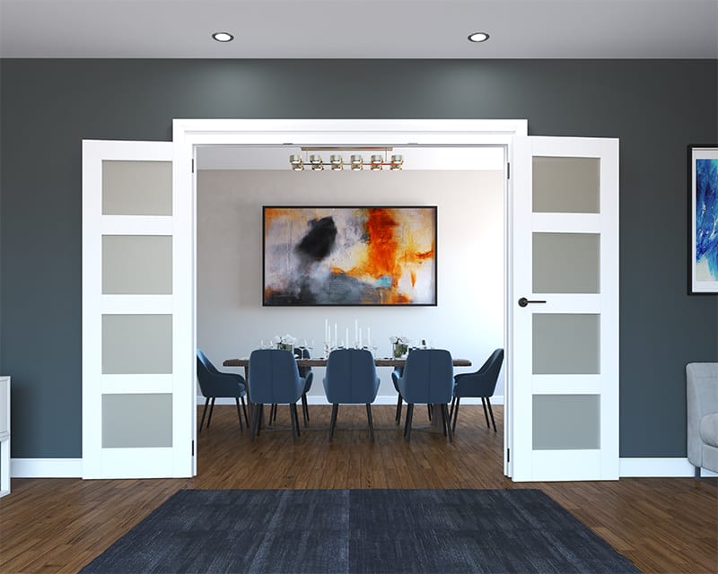 Calibre White Primed 4 Light Frosted 1682mm