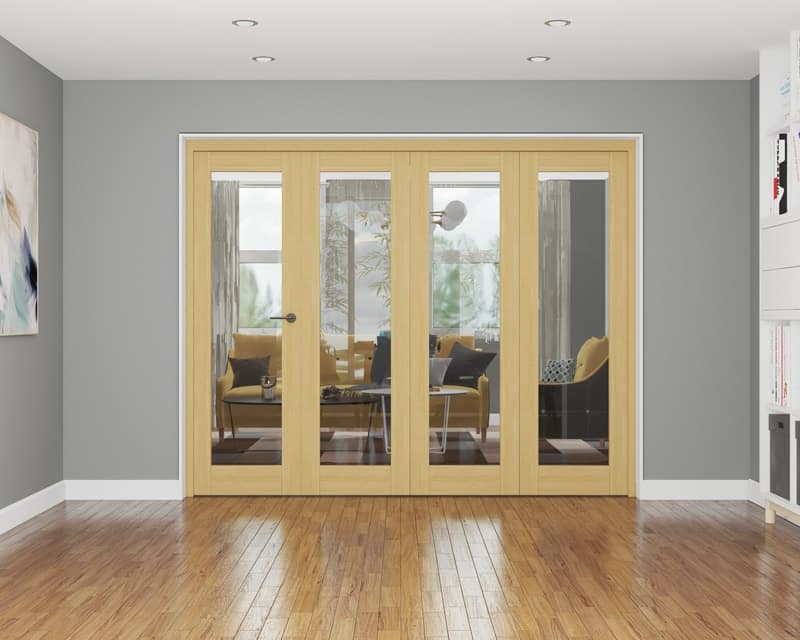 4 Door Affinity Unfinished Oak Internal Bifold