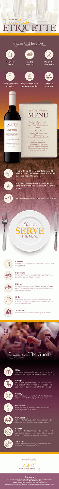 An infographic about dinner party etiquette