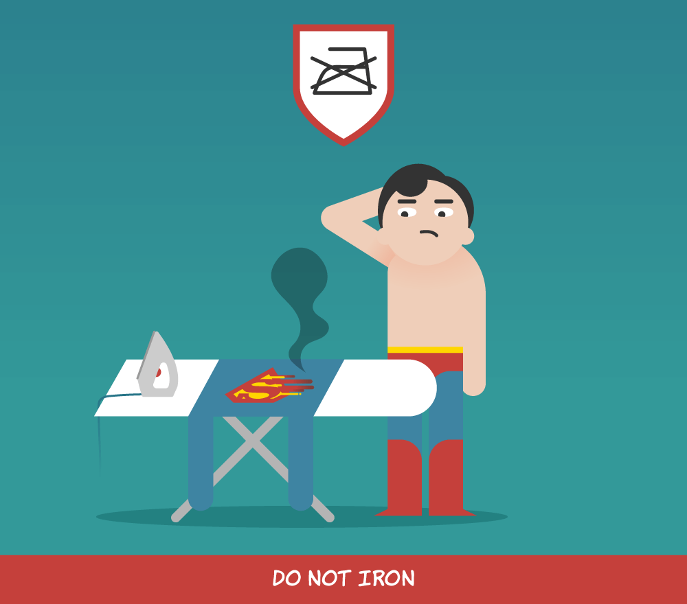 Do not iron washing symbol label