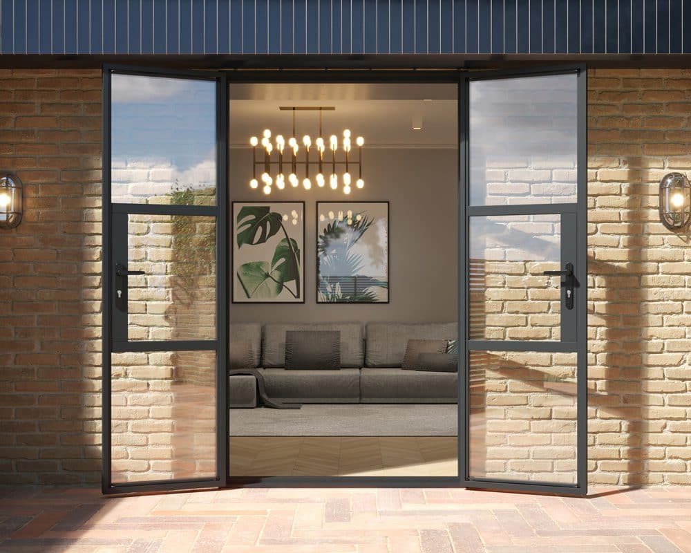 Grey Heritage French Doors 1200mm