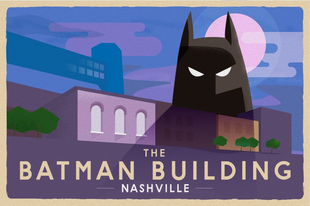 the batman building nashville illustrated