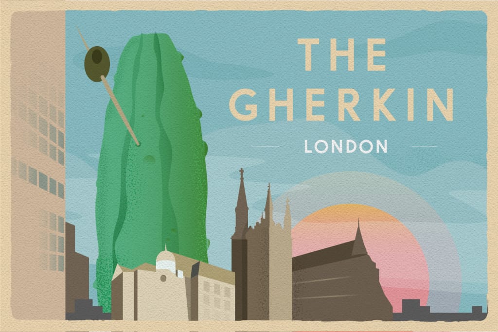 the gherkin london illustrated