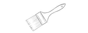 An illustration of a paintbrush. A tool for finishing bifold doors
