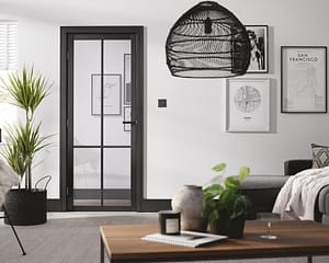 Black Liberty Glazed 4L Internal Door Lifestyle