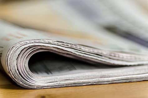 Folded up newspaper