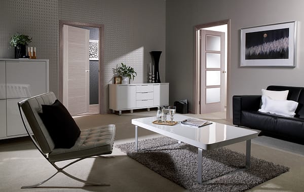 Light Grey Vancouver Glazed 4 Light Door