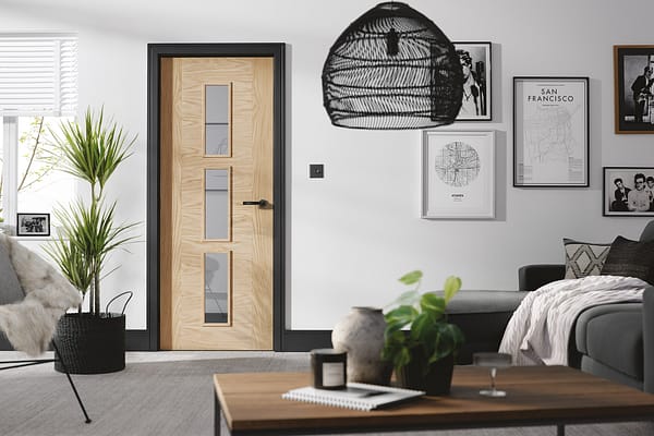 Oak Sofia Glazed 3 Light Door