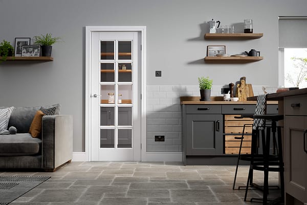 White Moulded SA 10 Light Glazed Door