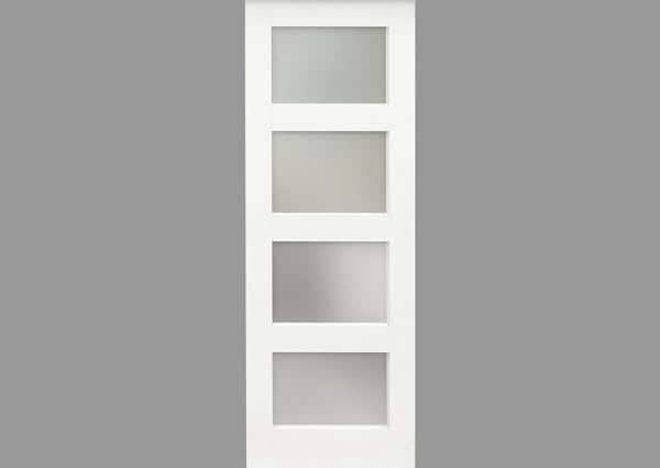 Shaker Frosted 4 Light White Primed Door