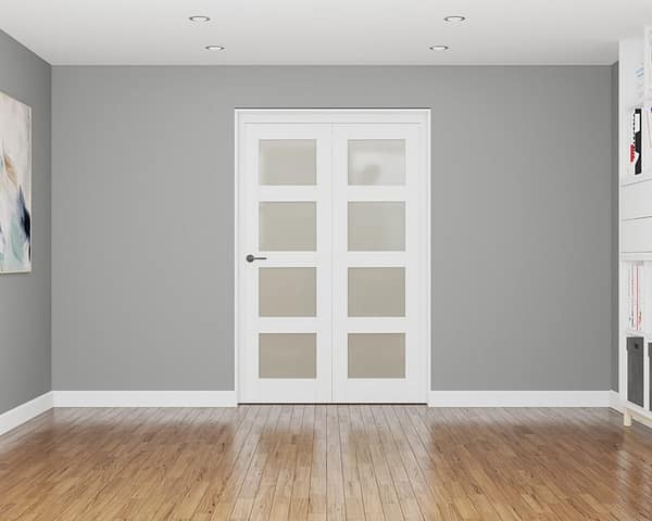 Affinity White Primed 4 Light Frosted 1140mm