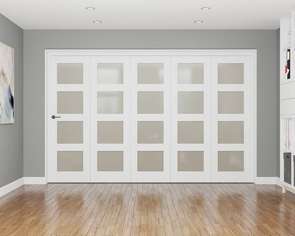 Repute White Primed 4 Light Frosted 1794mm
