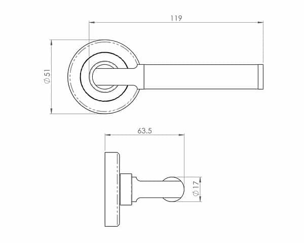 Sessanta Polished And Satin Nickel Internal Door Handle On Round Rose