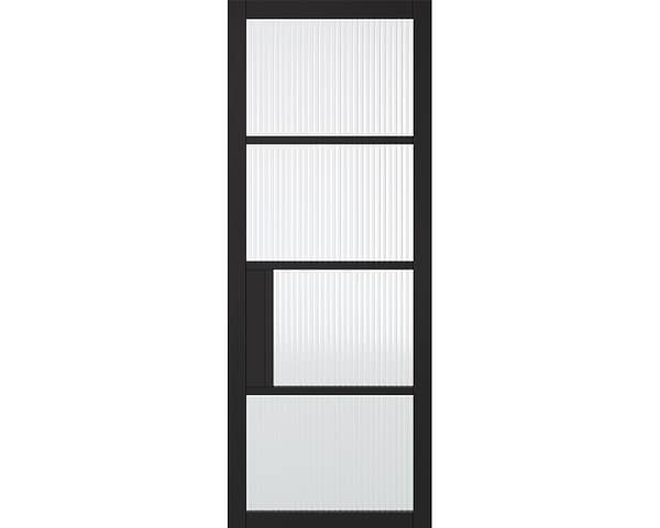 Chelsea Black Reeded Glazed Door