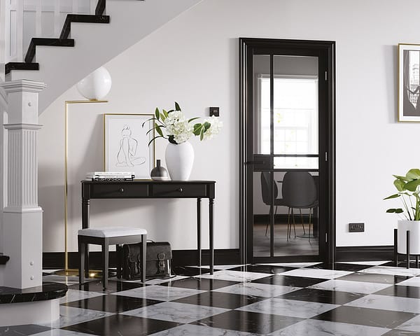Greenwich Black Glazed Door