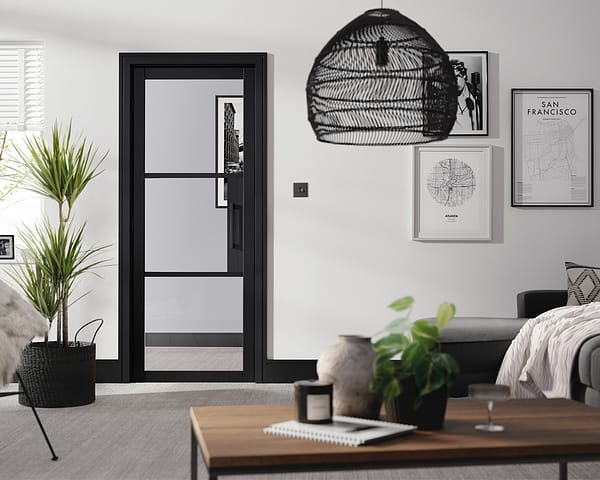 Tribeca Black Glazed Door