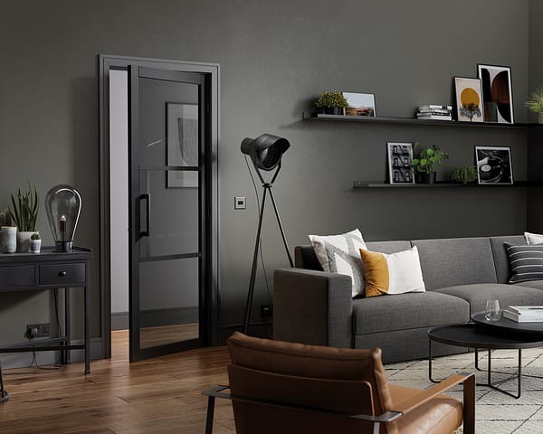 Tribeca Black Tinted Glazed Door