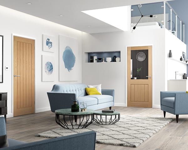 Mexicano Half Light Unfinished Oak Door