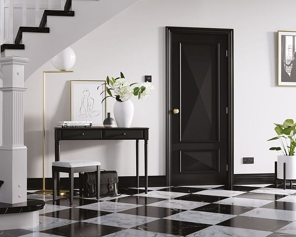 Knightsbridge Black 2 Panel Door