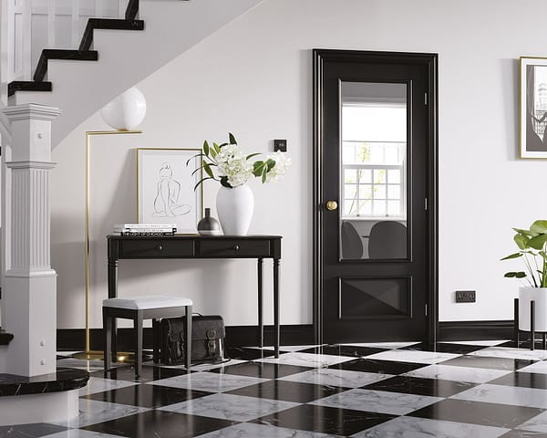 Knightsbridge Black Glazed 1 Light Door