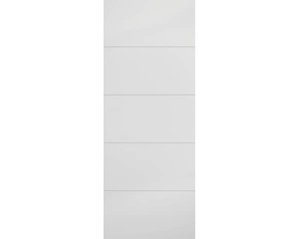 Horizontal Four Line Moulded White Door