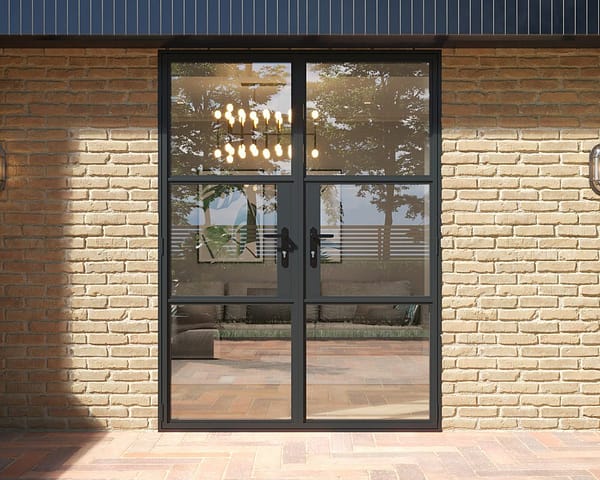 Grey Heritage French Doors 1500mm