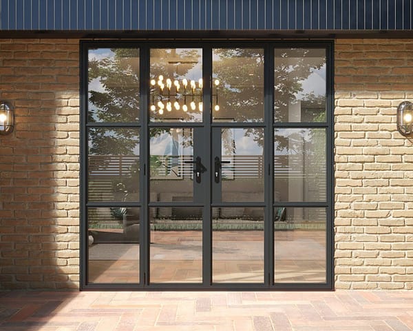 Grey Heritage French Doors 2100mm