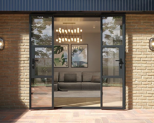 Grey Heritage French Doors 2100mm