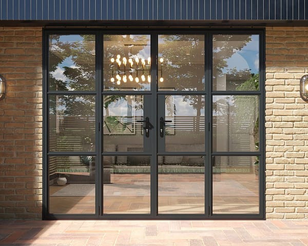 Grey Heritage French Doors 2400mm