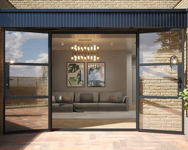 Grey Heritage French Doors 2000mm